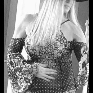 Venus brand, cold shoulder lace top